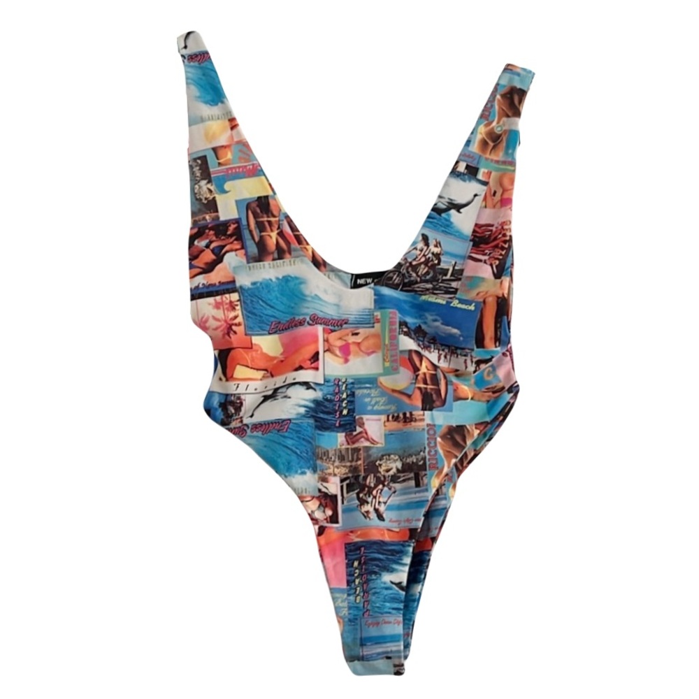 New Girl Order 80s Pattern Beach Swimsuit Bathing Suit